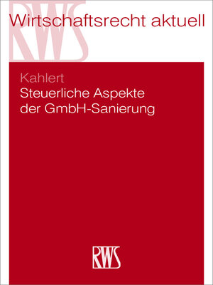 cover image of Steuerliche Aspekte der GmbH-Sanierung